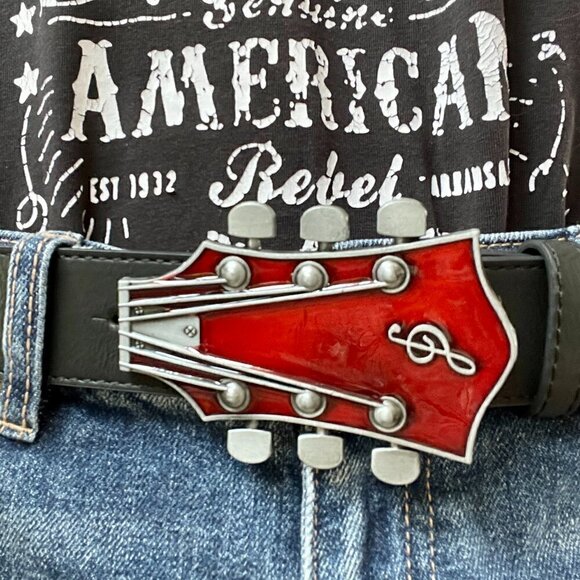 Acoustic Guitar Headstock Belt Buckle #1481 - Picture 7 of 13